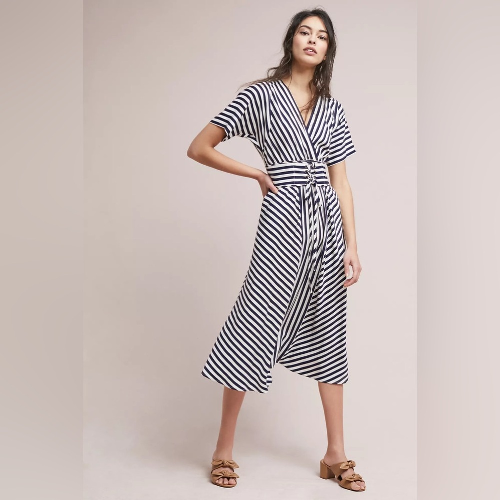 Tracy Reese Striped Midi Dress Size S